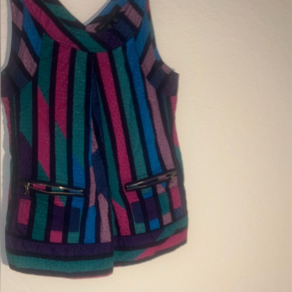 Marc Jacobs Multicolor Striped Tank Top With Zippers
